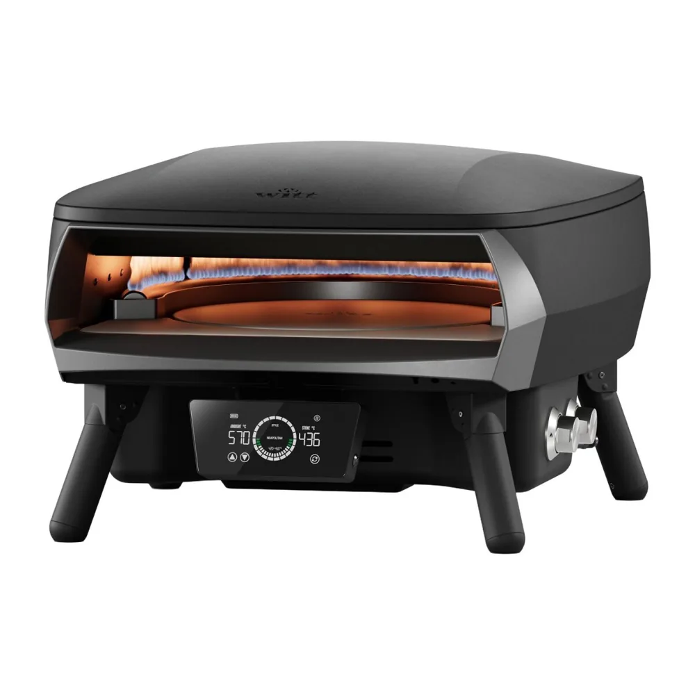 Witt ETNA Rotante Control 13 Zoll Matt Schwarz – Gas-Pizzaofen mit rotierendem Stein